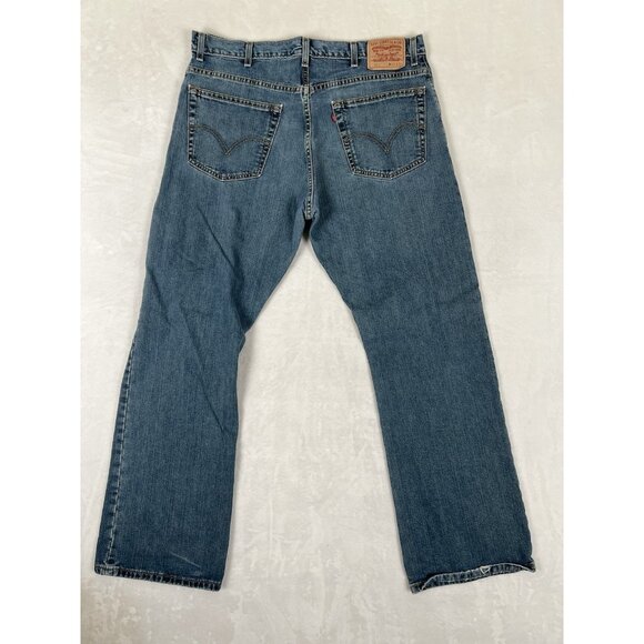 Vintage Levis 517 Jeans Mens 40x32 Boot Cut Dark Wash Flare Denim Faded Y2K - Picture 6 of 8